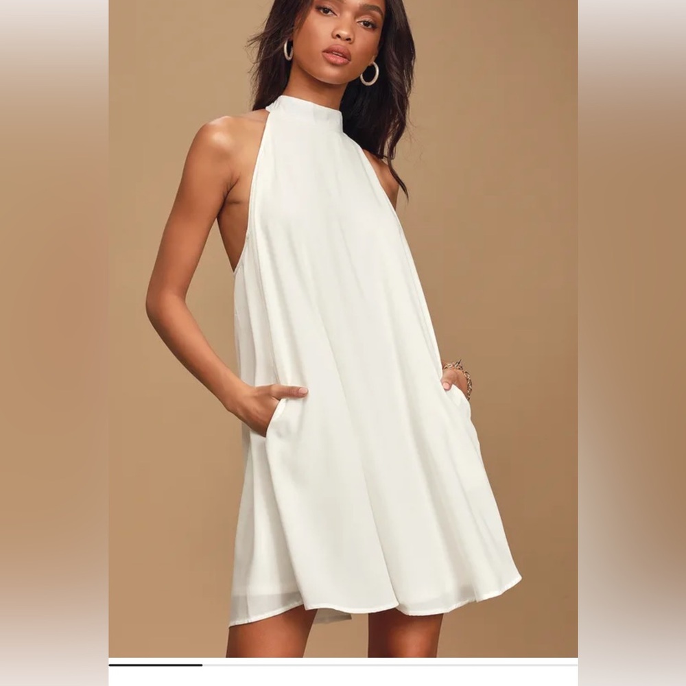 Lulu’s NWT Love of Mine White Halter Swing Dress